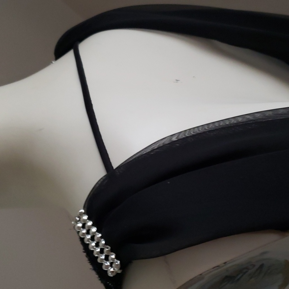 Amanda Taylor Vintage Black Beaded Sleeveless Deep Back Shawled Dress Sz 6 - Picture 6 of 16